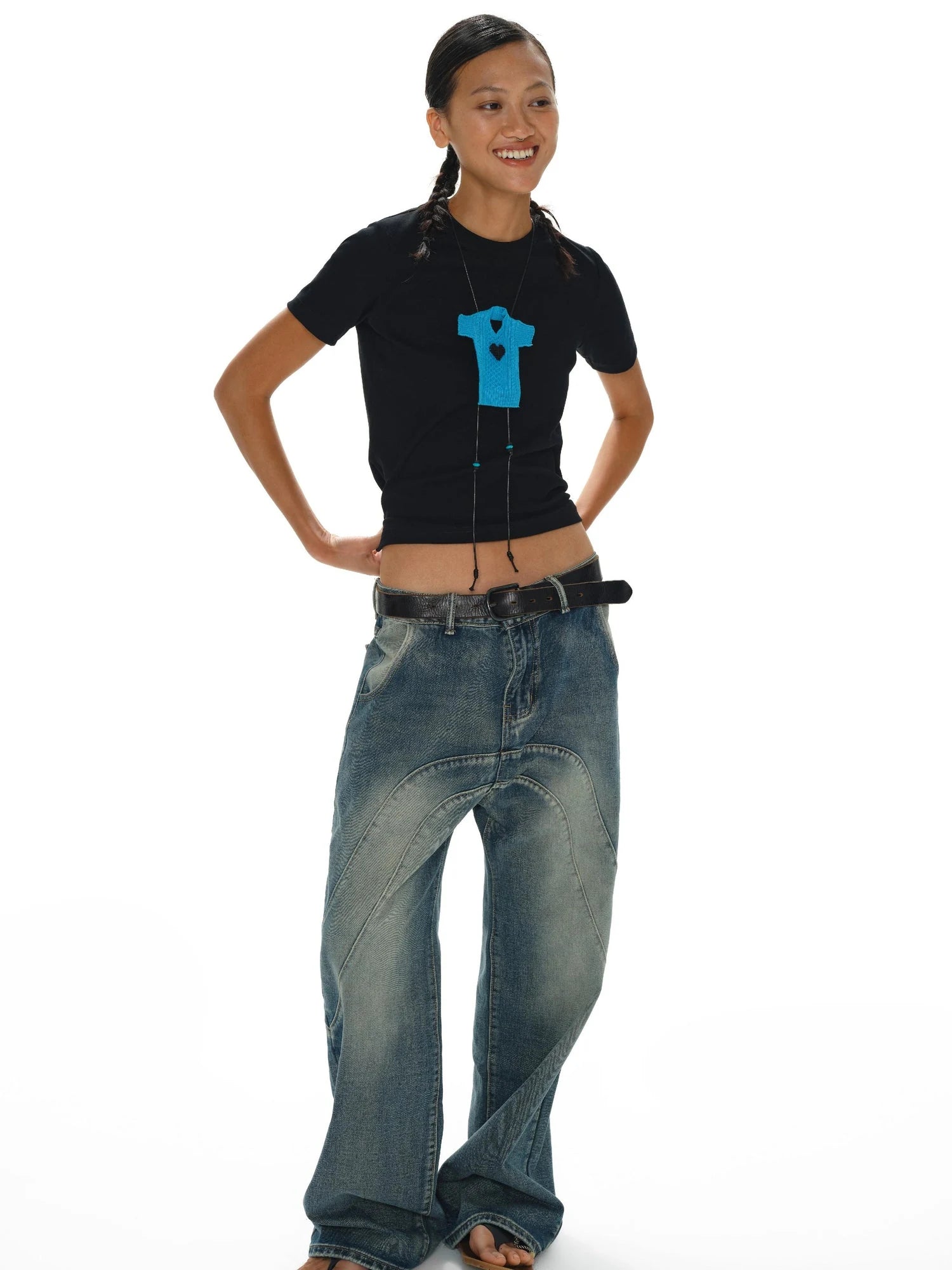 Heartfelt Beaded Sweater Chain Necklace