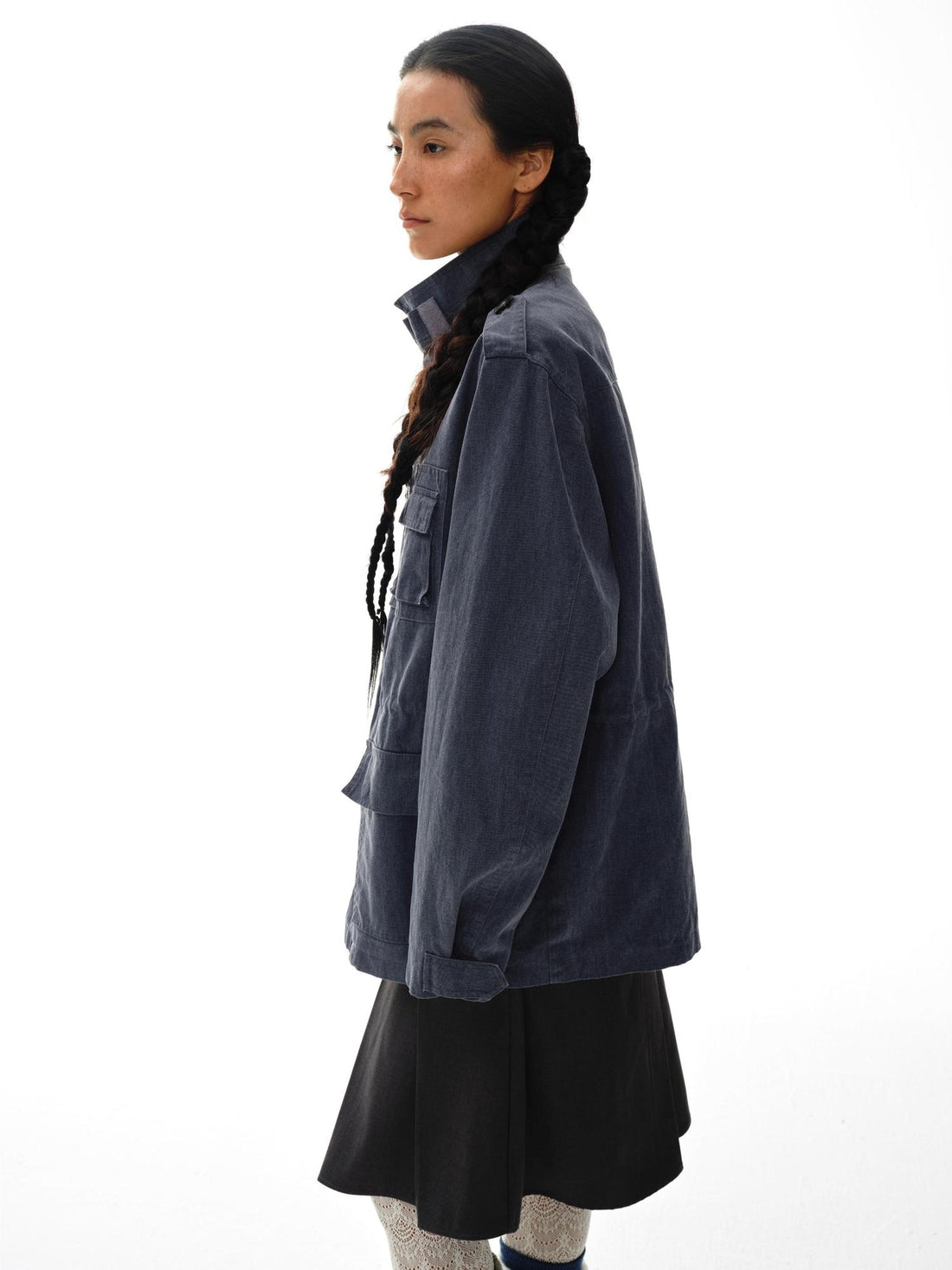 oinimi Heavy Washed Vintage Utility Jacket Parka Casual Outerwear