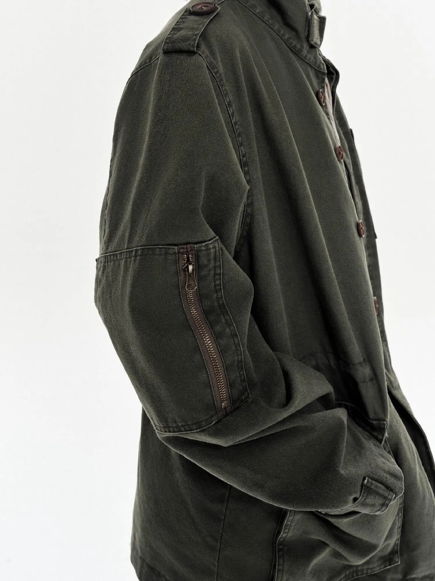 Heavy Washed Vintage Utility Jacket Parka Casual Outerwear