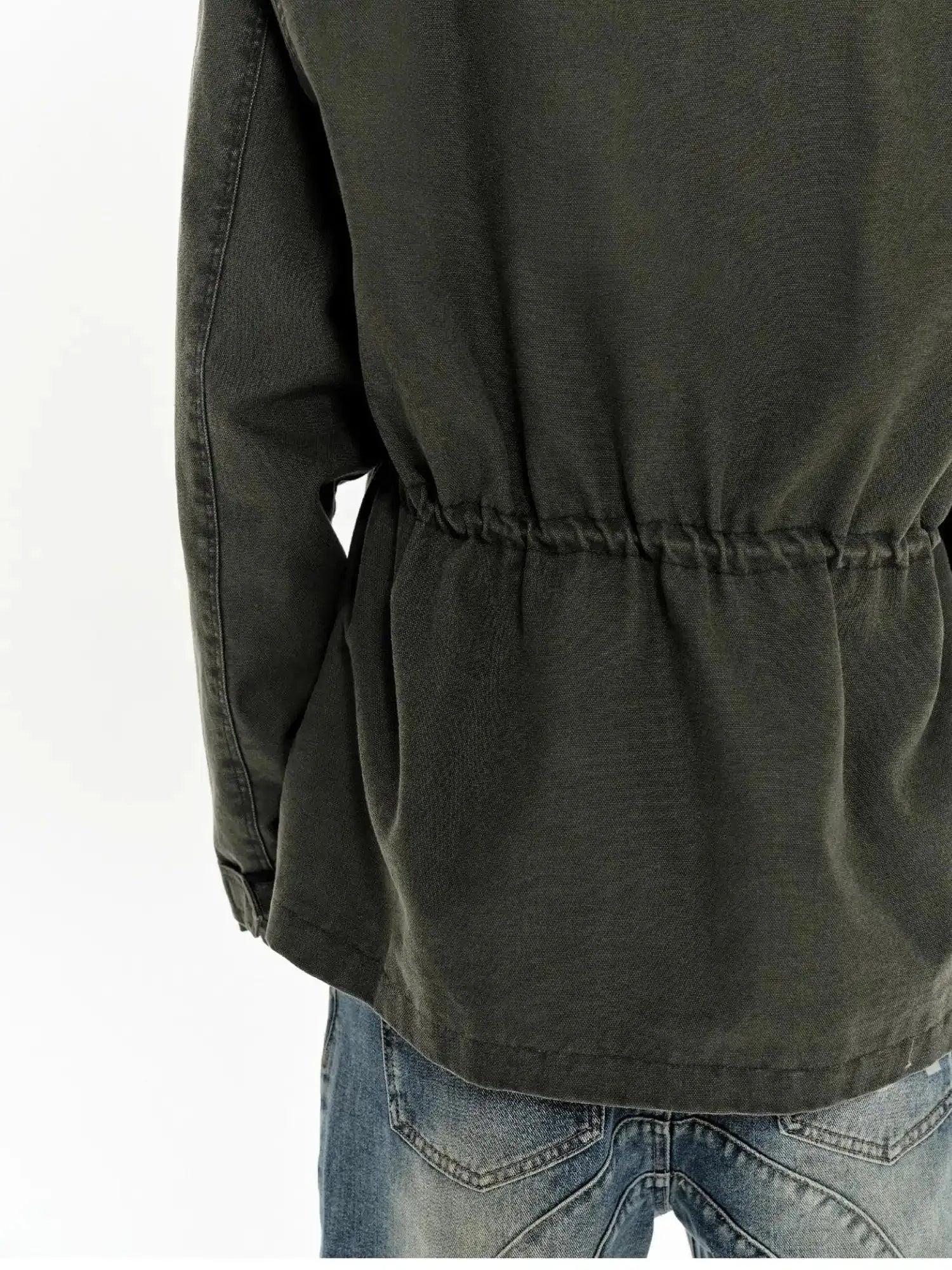 Heavy Washed Vintage Utility Jacket Parka Casual Outerwear