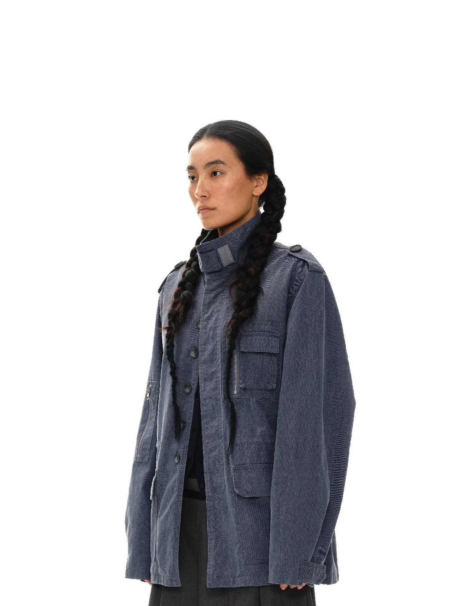 Heavy Washed Vintage Utility Jacket Parka Casual Outerwear