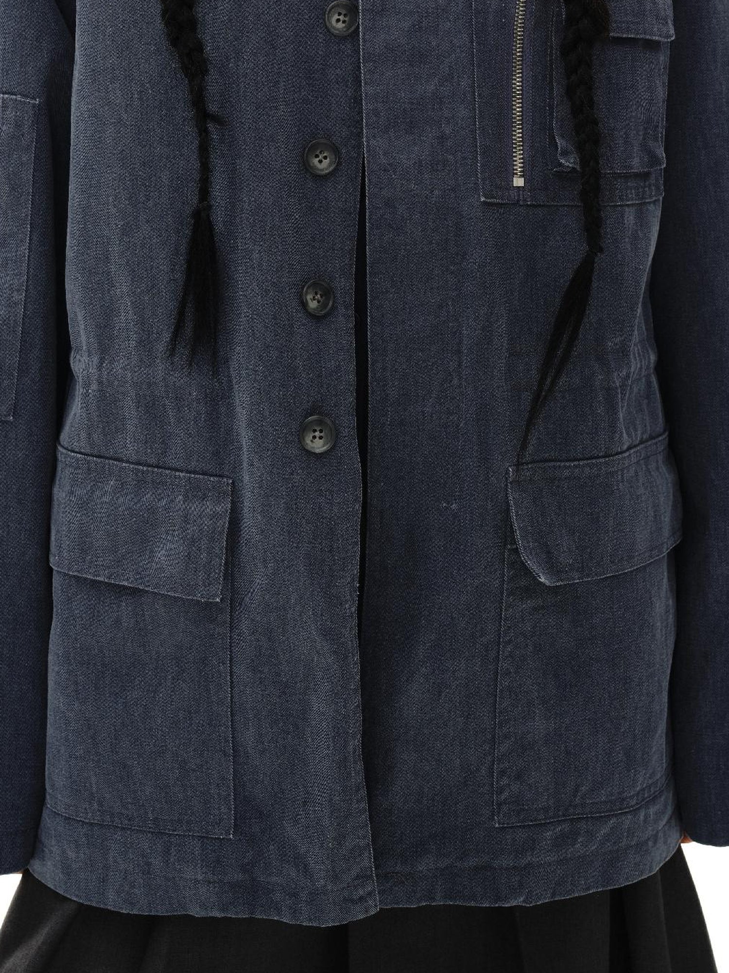 oinimi Heavy Washed Vintage Utility Jacket Parka Casual Outerwear
