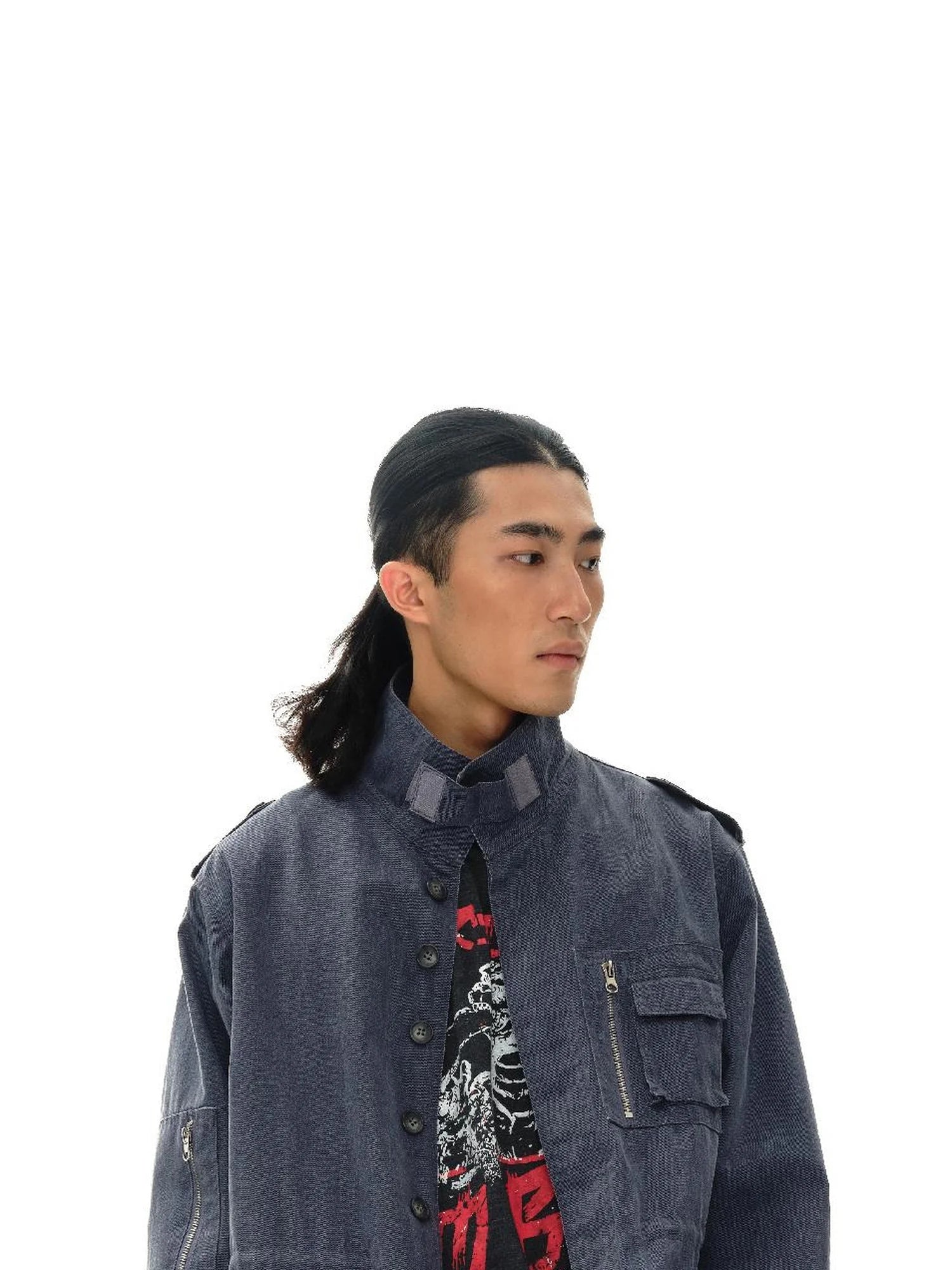 Heavy Washed Vintage Utility Jacket Parka Casual Outerwear