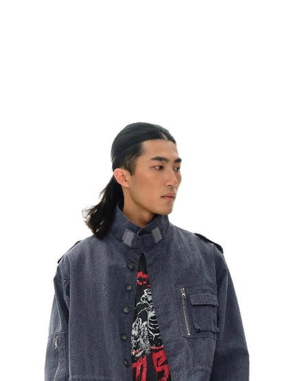 Heavy Washed Vintage Utility Jacket Parka Casual Outerwear