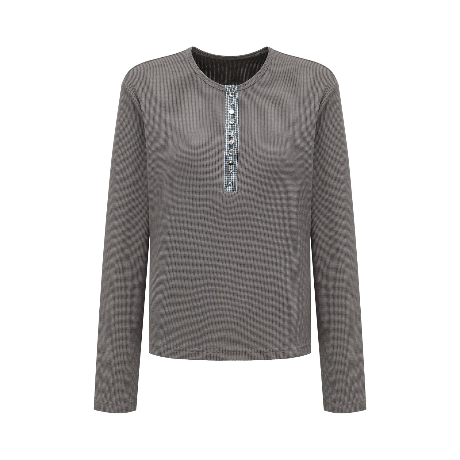 oinimi_Henry_Collar_Waffle_Long_Sleeve_Tee_Slim_Fit_Basic_Top_MISSTT