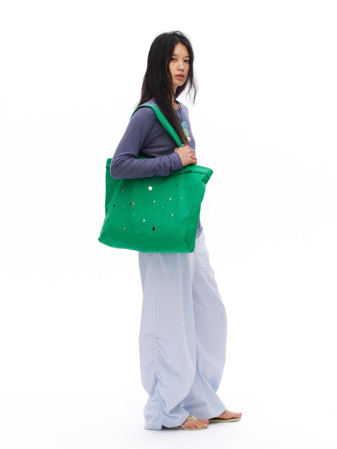 oinimi Island Green Scattered Sequin Large Square Tote Women&