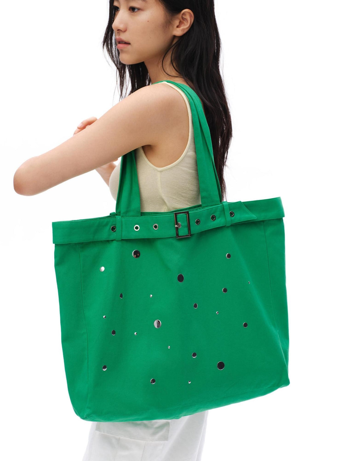 oinimi Island Green Scattered Sequin Large Square Tote Women&