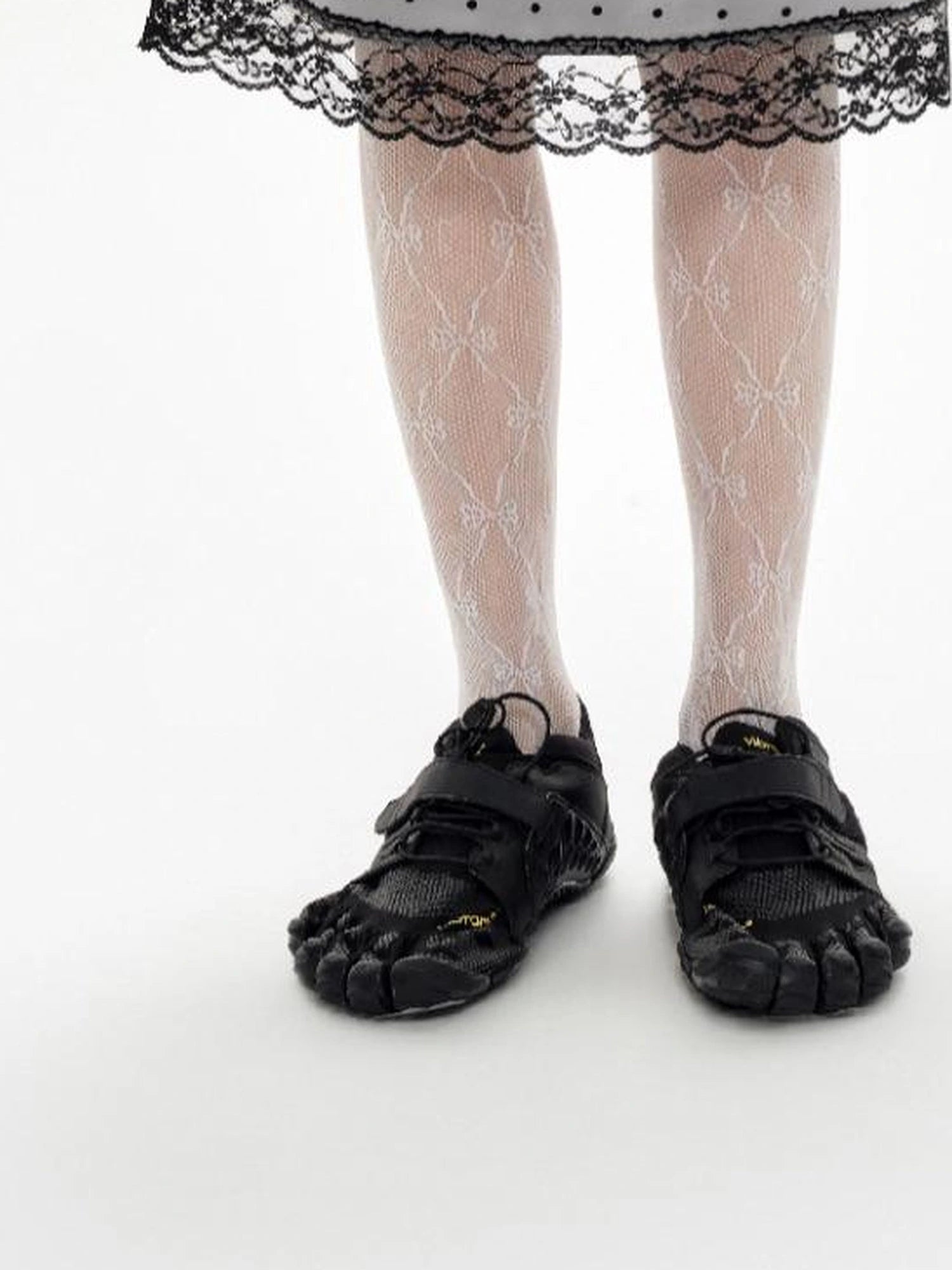 Lace Polka Dot Print Satin Skirt