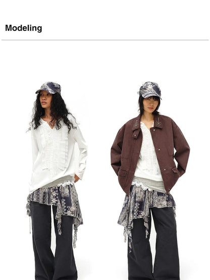 Lace Print Navy Teal Triangle Scarf Hat Adjustable Baseball Cap