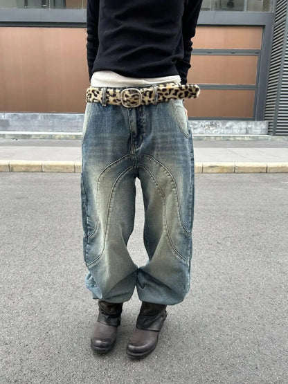 Leopard Print Gradient Faux Fur Belt