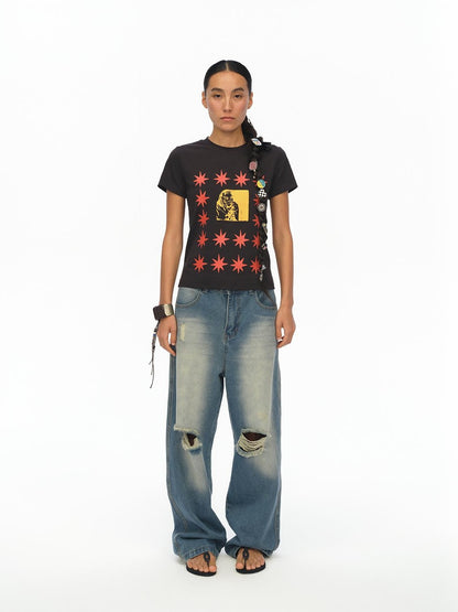 oinimi London Street Dotted Star Print Women&