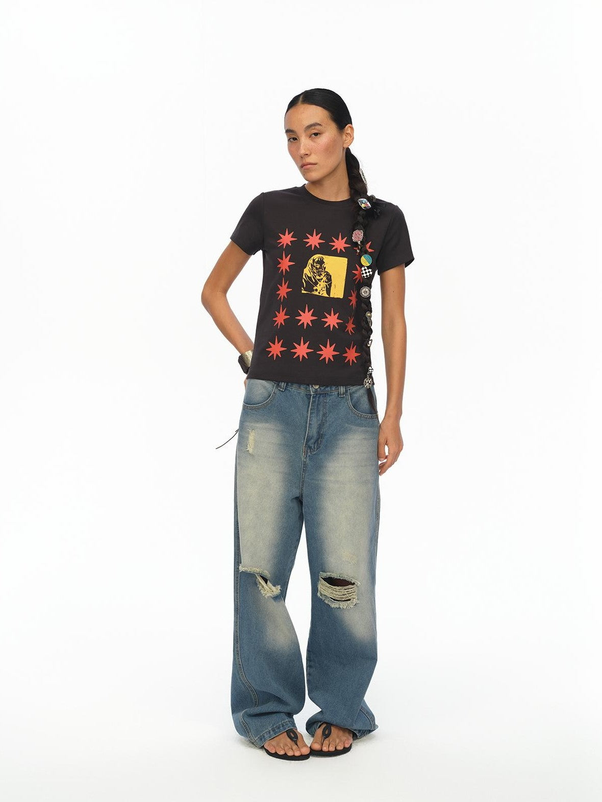 oinimi London Street Dotted Star Print Women&