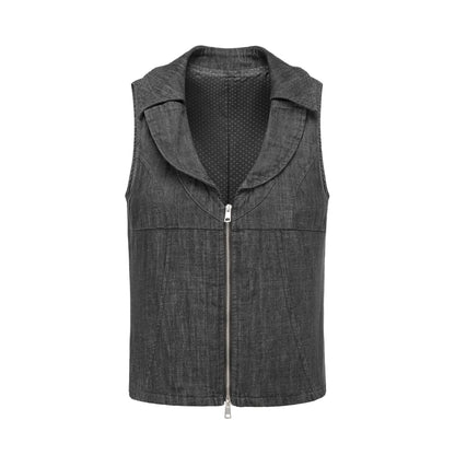 oinimi_Low_Cut_Denim_Vest_With_Open_Collar_In_Charcoal_Gray_MISSTT