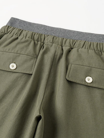 oinimi Matcha Colorblock Double Waist Drawstring Women&