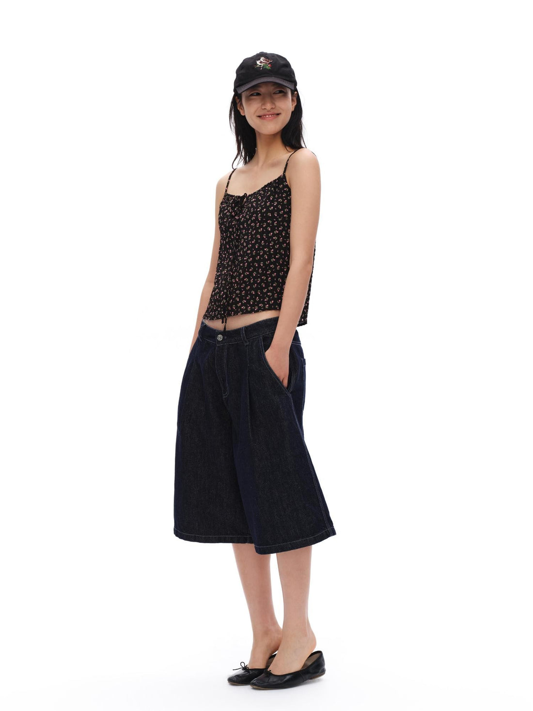 oinimi Minimalist Washed Wide Leg Cotton Women&
