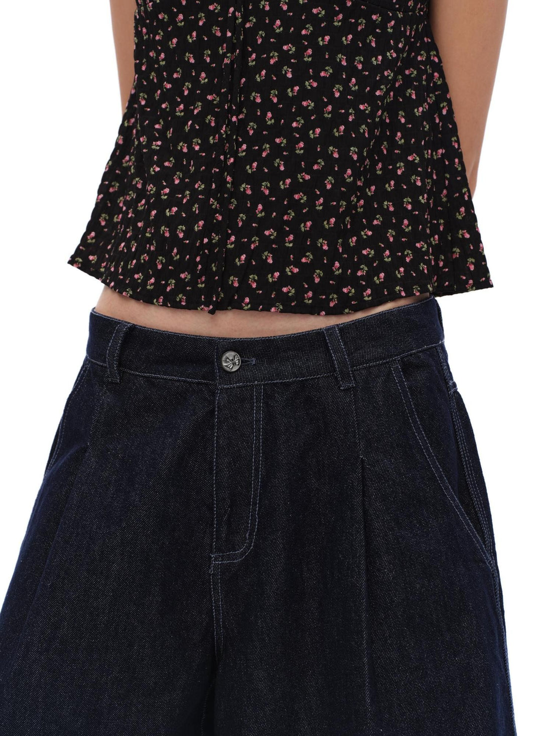 oinimi Minimalist Washed Wide Leg Cotton Women&