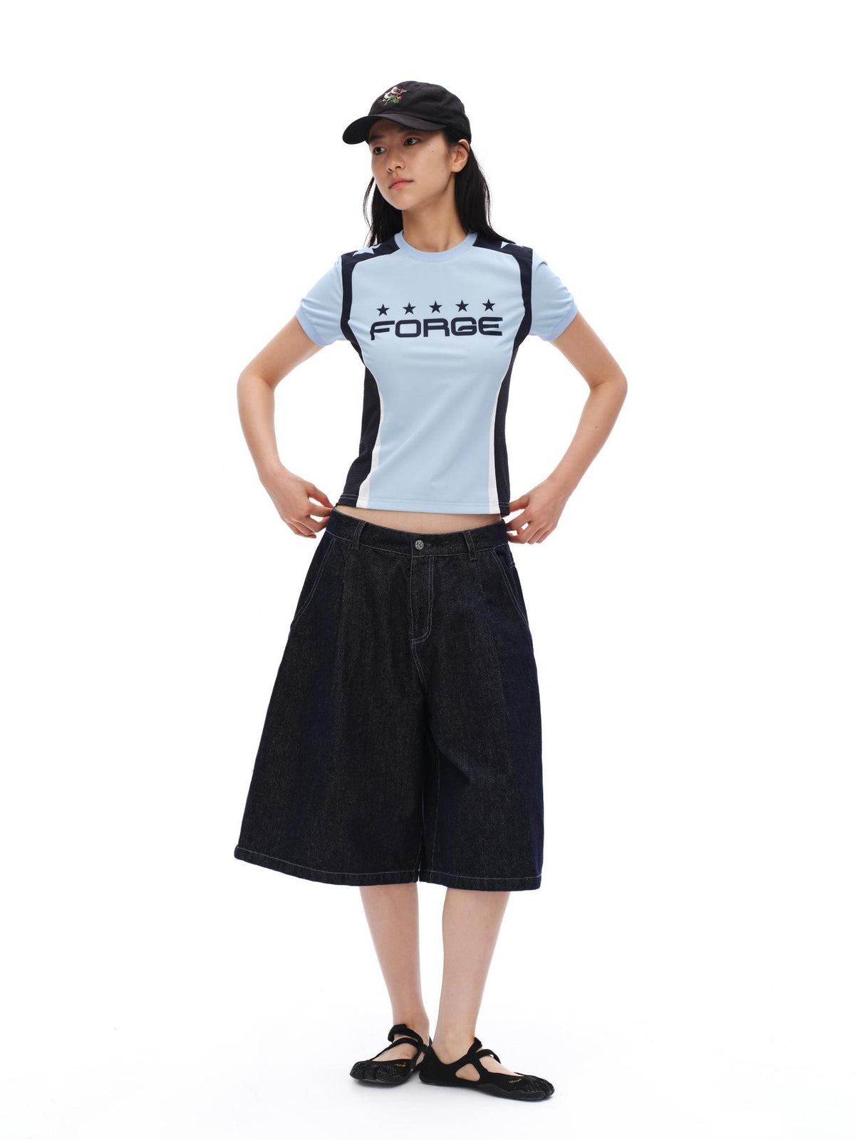 oinimi Minimalist Washed Wide Leg Cotton Women&