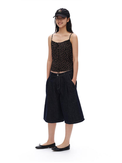 oinimi Minimalist Washed Wide Leg Cotton Women&