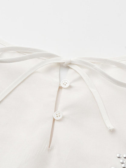 oinimi Pearl White Sequin Relaxed A Line Women&
