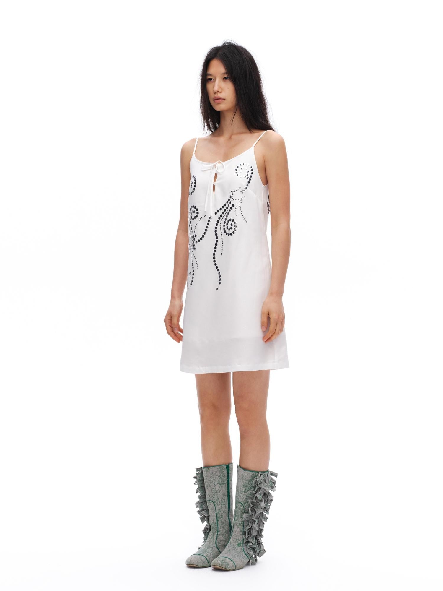 oinimi Pearl White Sequin Relaxed A Line Women&