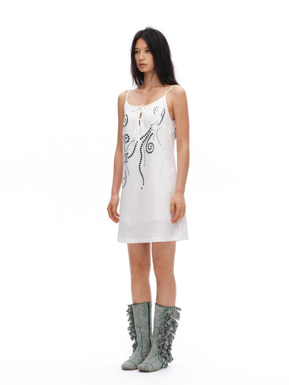 oinimi Pearl White Sequin Relaxed A Line Women&