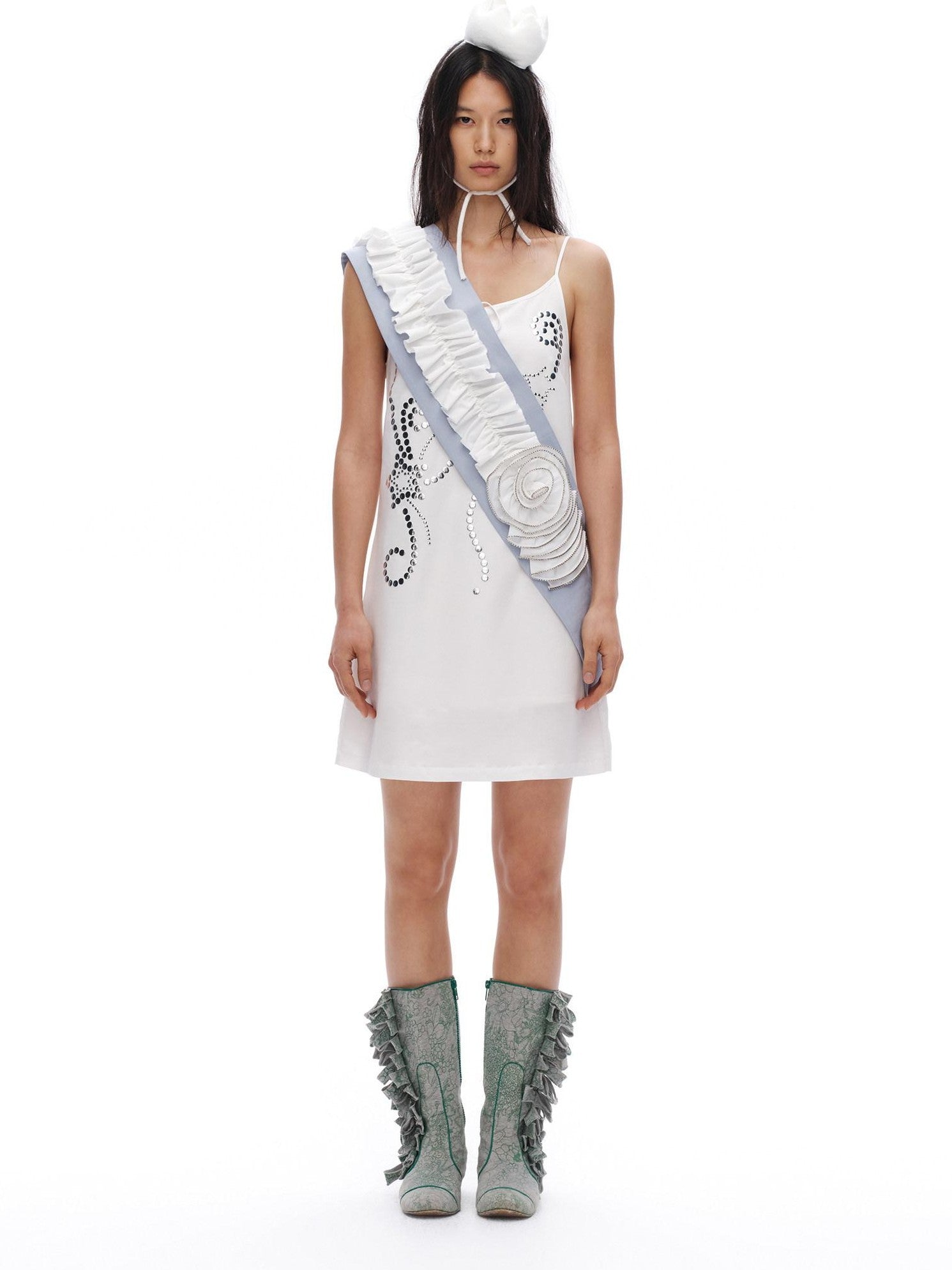 oinimi Pearl White Sequin Relaxed A Line Women&