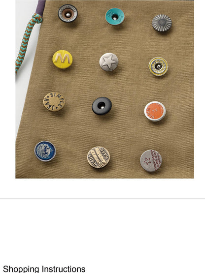 oinimi Playful Button Badge Colorblock Stripe Square Women&