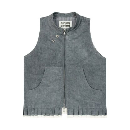 oinimi_Pleated_Mud_Dyed_Mouse_Gray_Vest_With_Raw_Hem_MISSTT