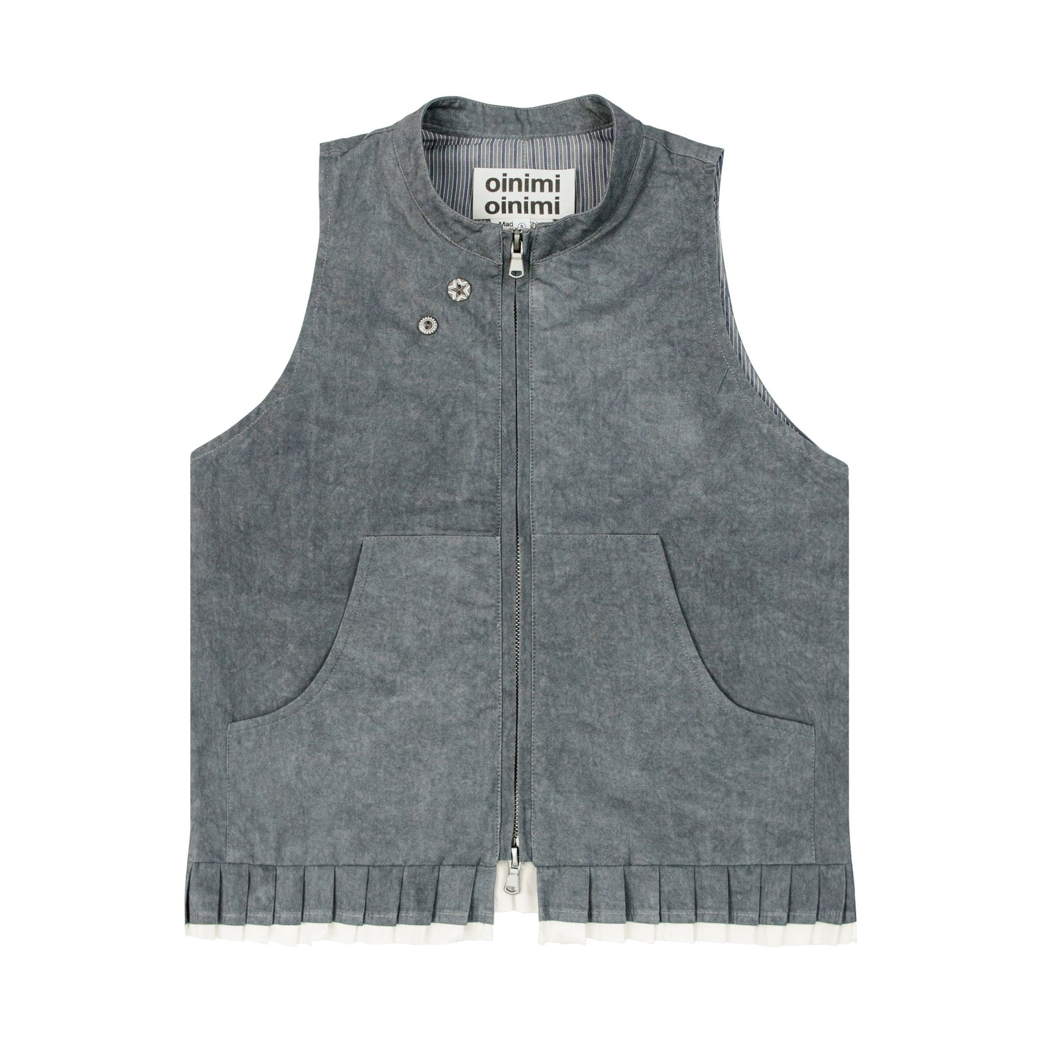 oinimi_Pleated_Mud_Dyed_Mouse_Gray_Vest_With_Raw_Hem_MISSTT
