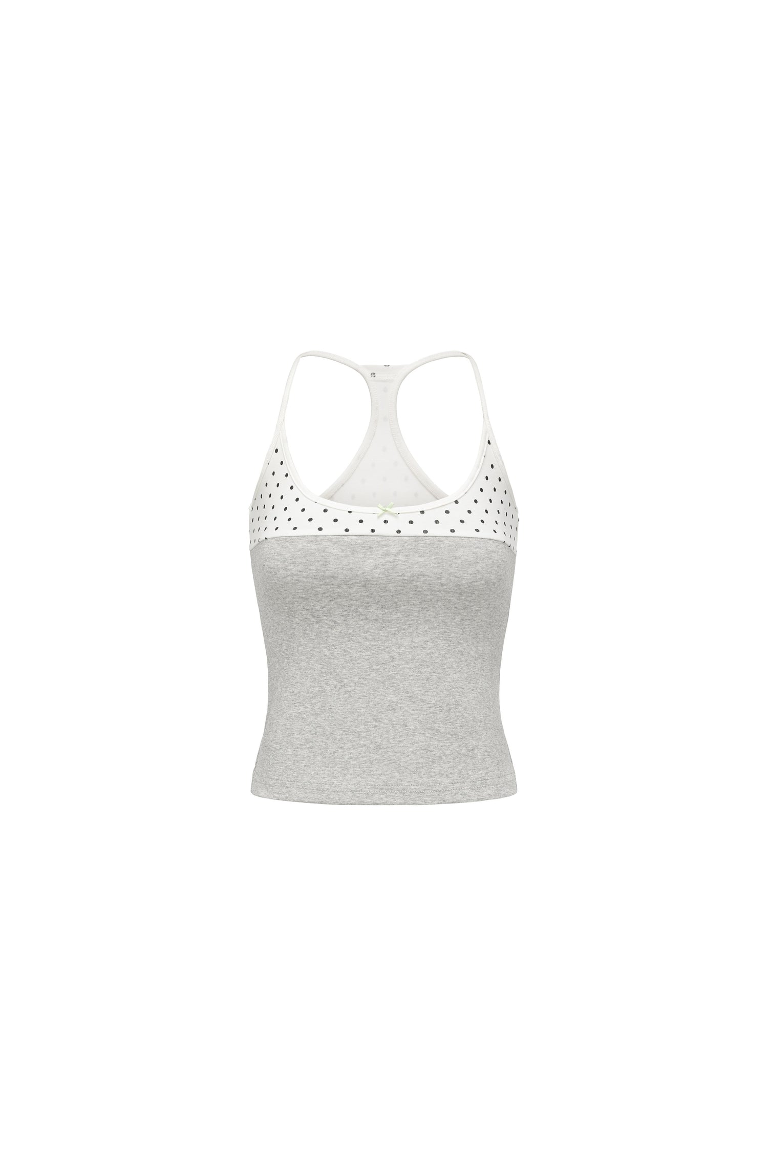 oinimi_Polka_Dot_Patchwork_Bow_Racerback_U_Neck_Women&