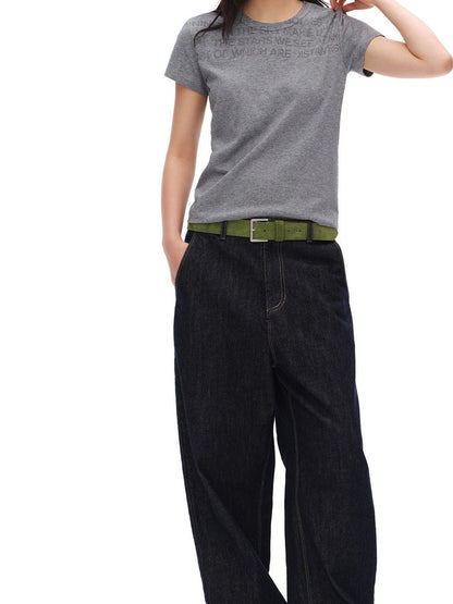 oinimi Raw Denim Colorful Eyelets Relaxed Fit Women&