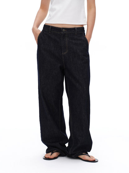 oinimi Raw Denim Colorful Eyelets Relaxed Fit Women&