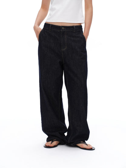 oinimi Raw Denim Colorful Eyelets Relaxed Fit Women&
