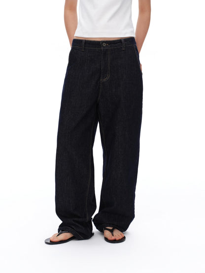 oinimi Raw Denim Colorful Eyelets Relaxed Fit Women&
