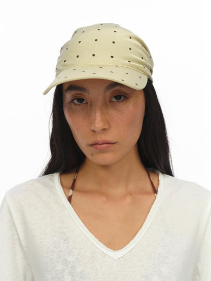 oinimi Rayon Twill Adjustable Dot Print Triangle Scarf Sun Hat
