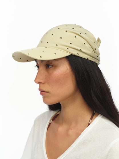 oinimi Rayon Twill Adjustable Dot Print Triangle Scarf Sun Hat