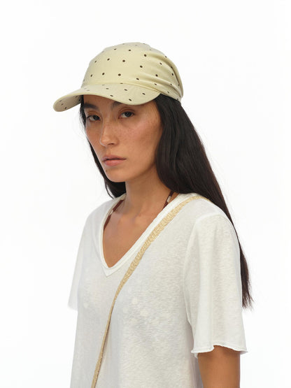 oinimi Rayon Twill Adjustable Dot Print Triangle Scarf Sun Hat