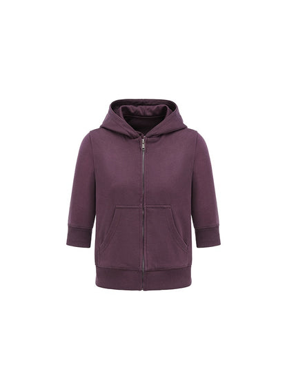 oinimi_Retro_Plum_Cropped_Mid_Sleeve_Hooded_Slim_Women&