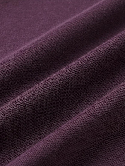 oinimi Retro Plum Cropped Mid Sleeve Hooded Slim Women&