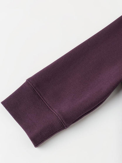 oinimi Retro Plum Cropped Mid Sleeve Hooded Slim Women&