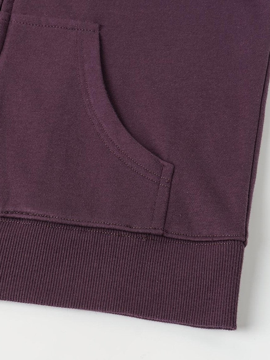 oinimi Retro Plum Cropped Mid Sleeve Hooded Slim Women&