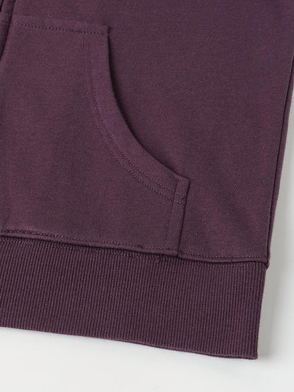oinimi Retro Plum Cropped Mid Sleeve Hooded Slim Women&