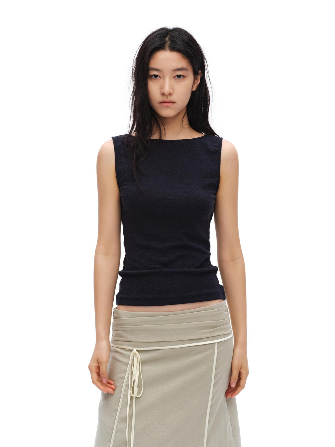 oinimi Reversible V-neck H Silhouette Slim Short Women&