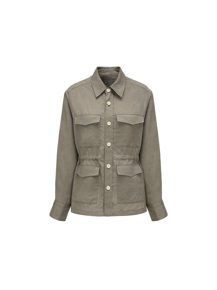 oinimi_Rolled_Sleeve_Hunter_Jacket_Waist_Cinch_Women&