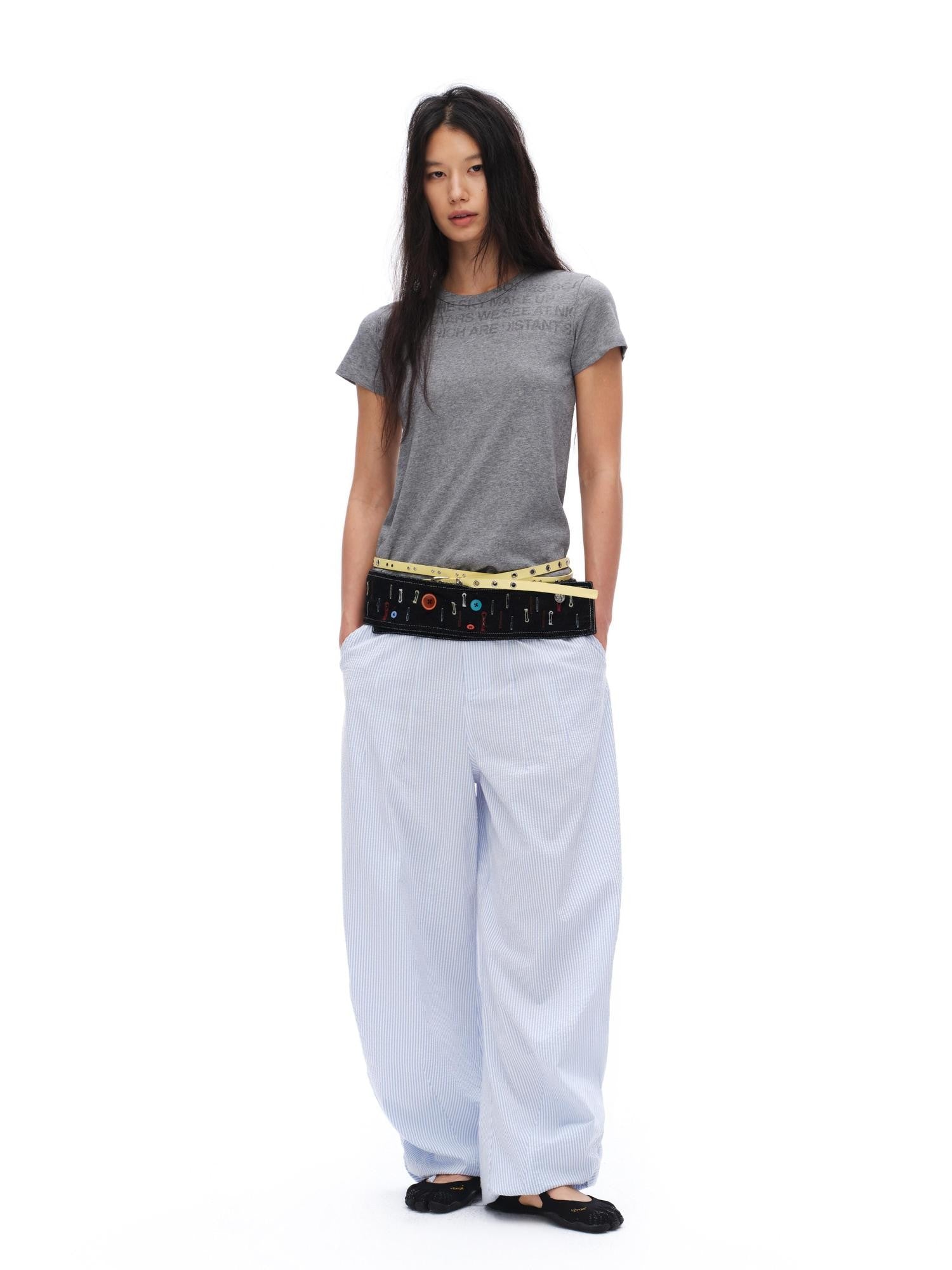 oinimi Sheer Watermark Allover Letter Print Women&