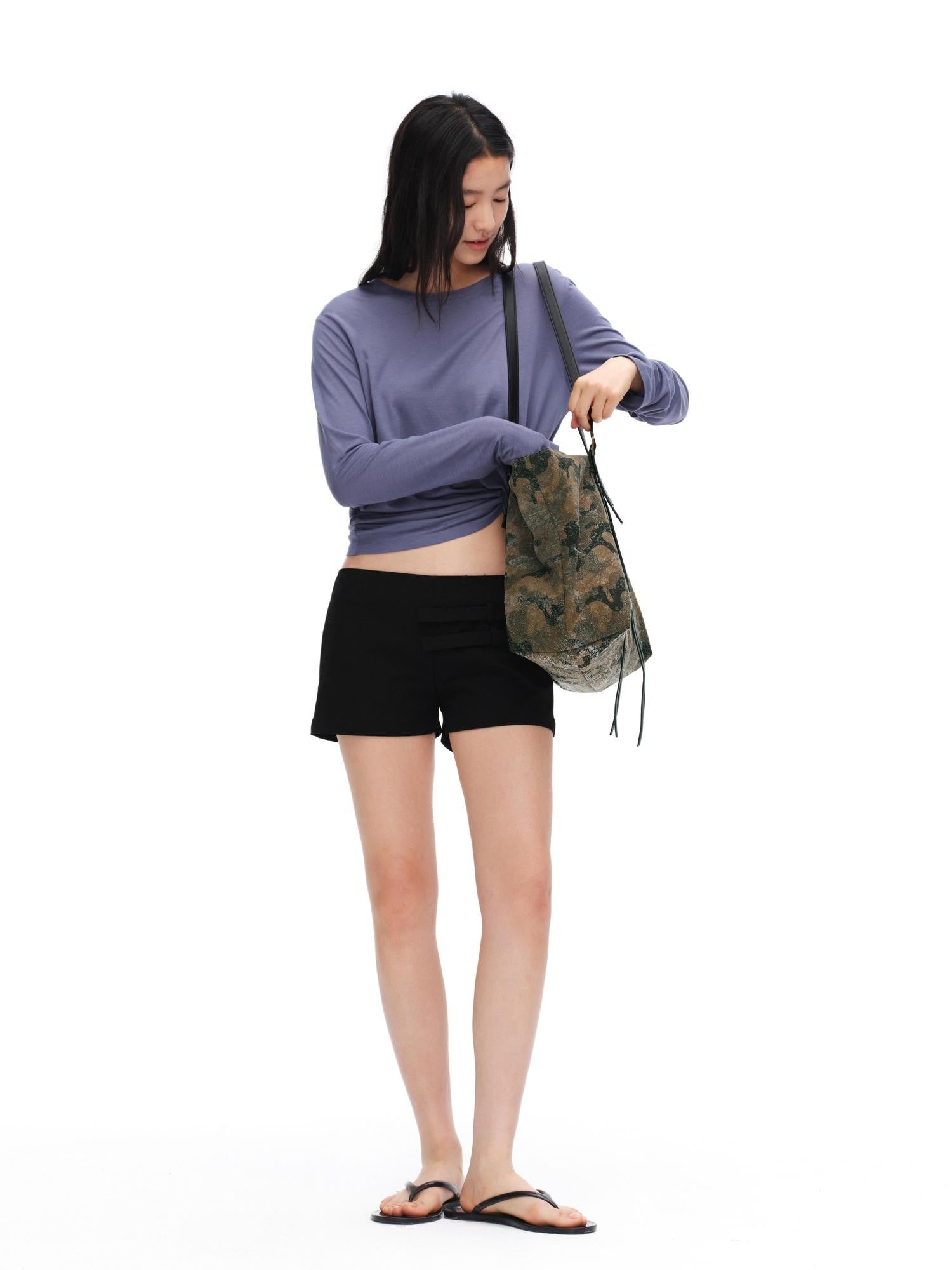 oinimi Smoky Purple Drapey Uv Protection Crewneck Women&