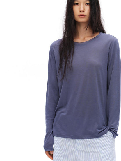 oinimi Smoky Purple Drapey Uv Protection Crewneck Women&