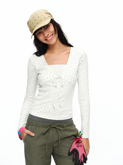 oinimi Soft Floral Faux Two Piece Slim Women&