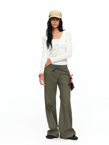 oinimi Soft Floral Faux Two Piece Slim Women&