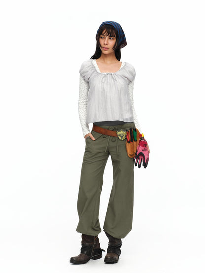 oinimi Soft Floral Faux Two Piece Slim Women&